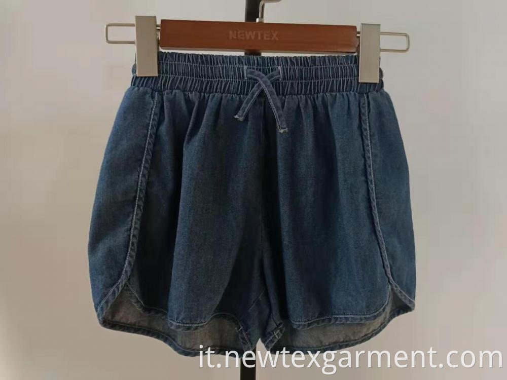 blue denim girls shorts